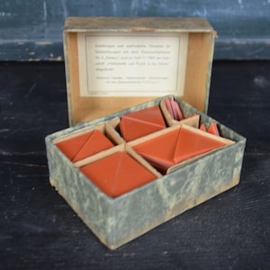 Geometric shape classroom model set, triangular shapes: original antique 1950s German educational geometry visual aid math science vintage