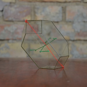 Polygon, acrylic geometric shape classroom model, mathematics: original vintage 1960s German geometry visual aid math 3D science transparent