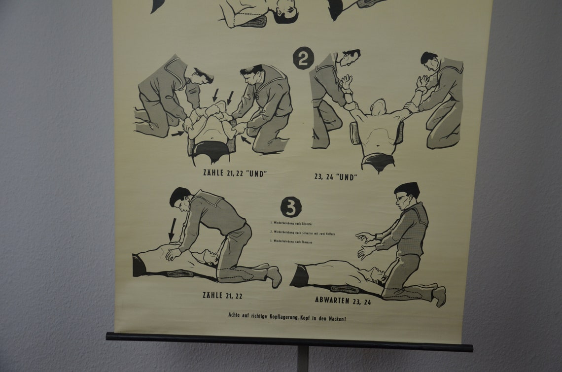 Artificial Respiration CPR: Original Vintage 1960s German | Etsy