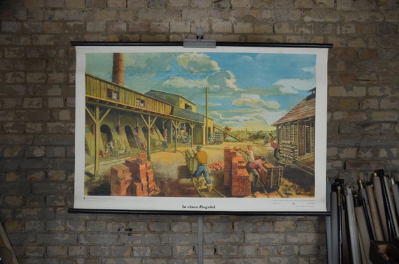 ブリックワークス: オリジナル ヴィンテージ 1950 年代 東ドイツ 教育