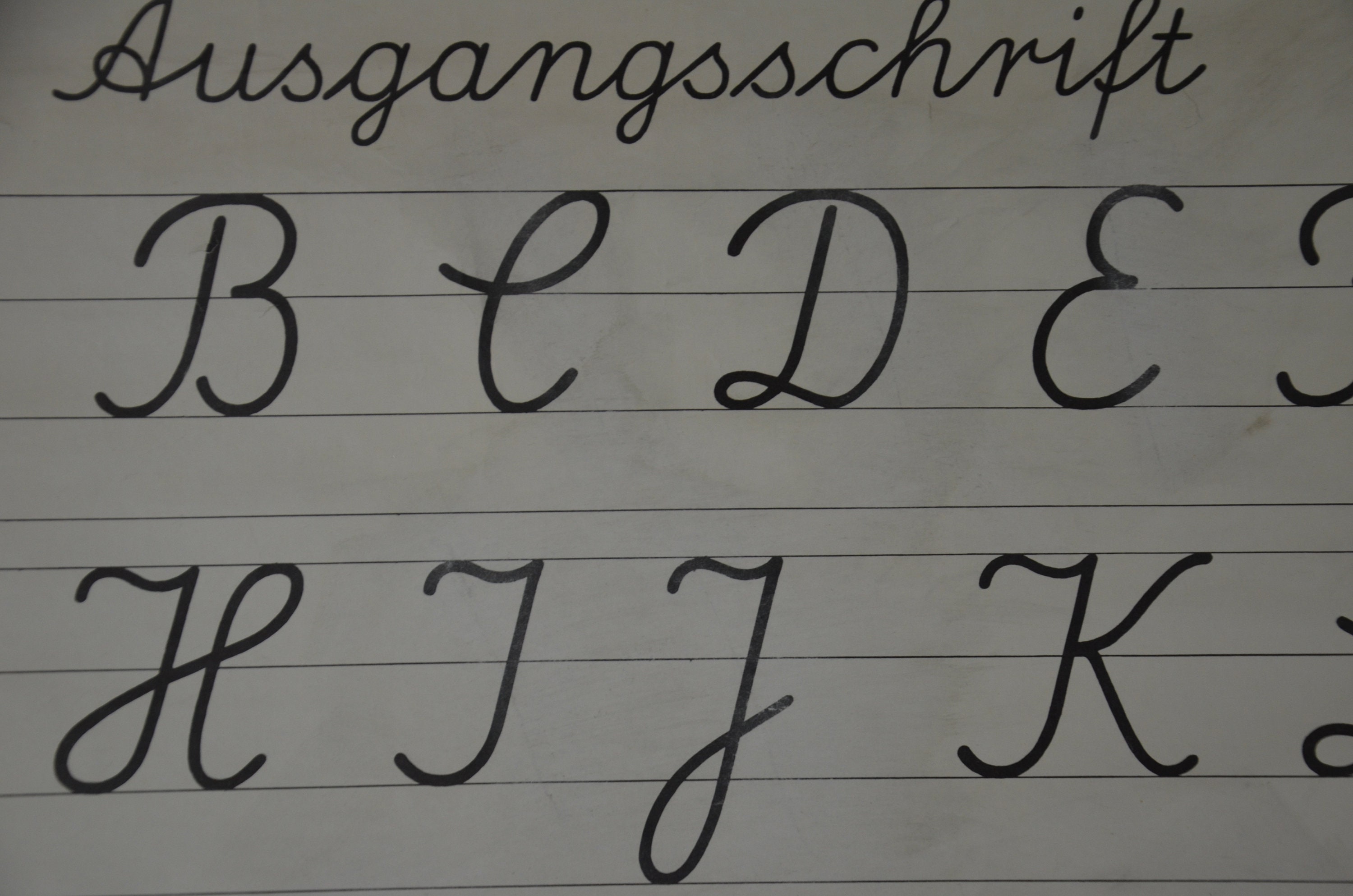 Cursive Alphabet, German Language: Original Vintage 1950s Small School ...