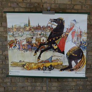 "1683: 1970er Jahre Deutsche Schautafel ""Pädääische Kunst"" von Kahlenberg in den 1970er Jahren aus einer alten Schultafel."