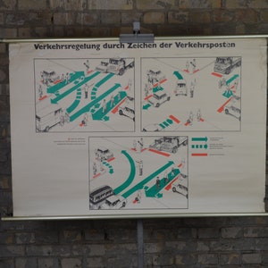 Polizeipost, Verkehrsregelung: original Vintage 1970er Jahre DDR Schulpostkarte Schulposter Schulposter Volkspolizei DDr