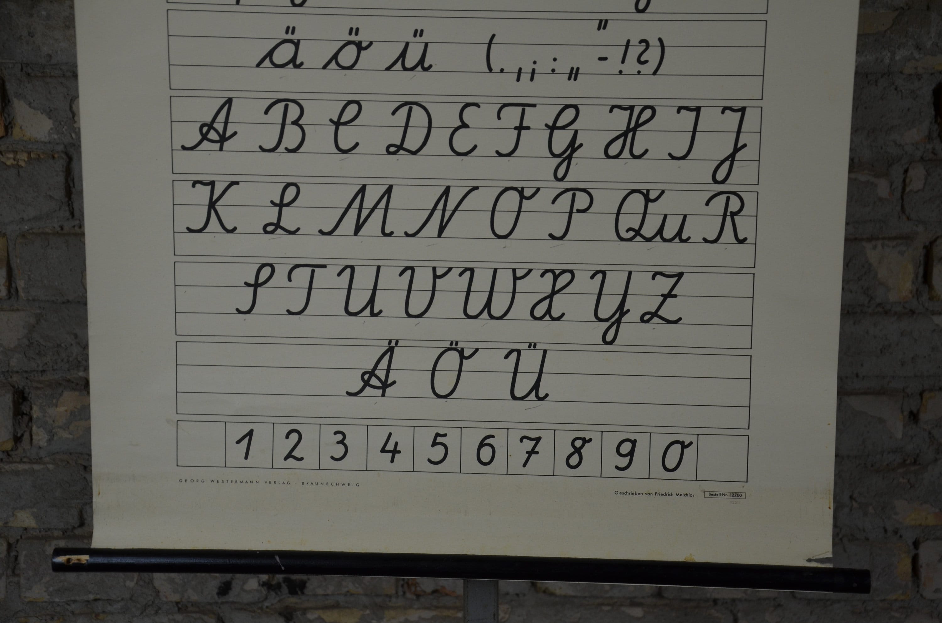 Roll Cursive Cursive Alphabet, German Language, Letters: Original Vintage 1950s ...