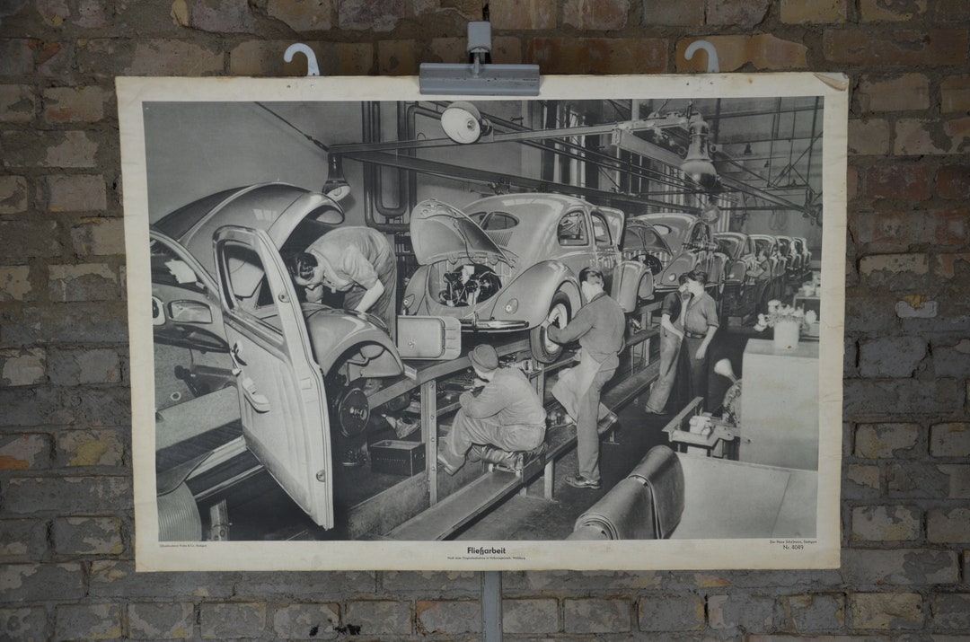 Volkswagen VW Beetle Assembly Line Original Vintage 1940s Etsy
