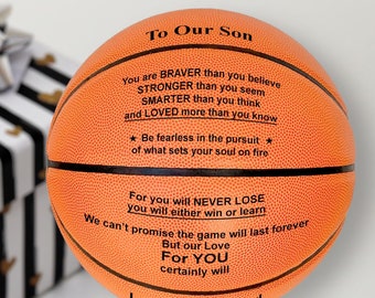To our Son Love Mom and Dad Personalized Basketball, Birthday gift for son class of 2025