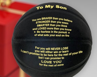 To My Son Basketball Gift Personalized. Perfect for celebrations. Birthdays Graduation Off to College or High school and  kids and adults