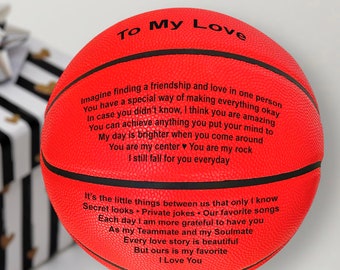 To My Love Red Basketball Customize Gift To My Boyfriend Wedding Anniversary Birthday Girlfriend For My Husband Wife Fiancé Proposal