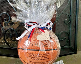 Personalized Engraved Basketball Gift For Son | Custom Text, Size 7, Includes Pump – Birthday Or Graduation Present
