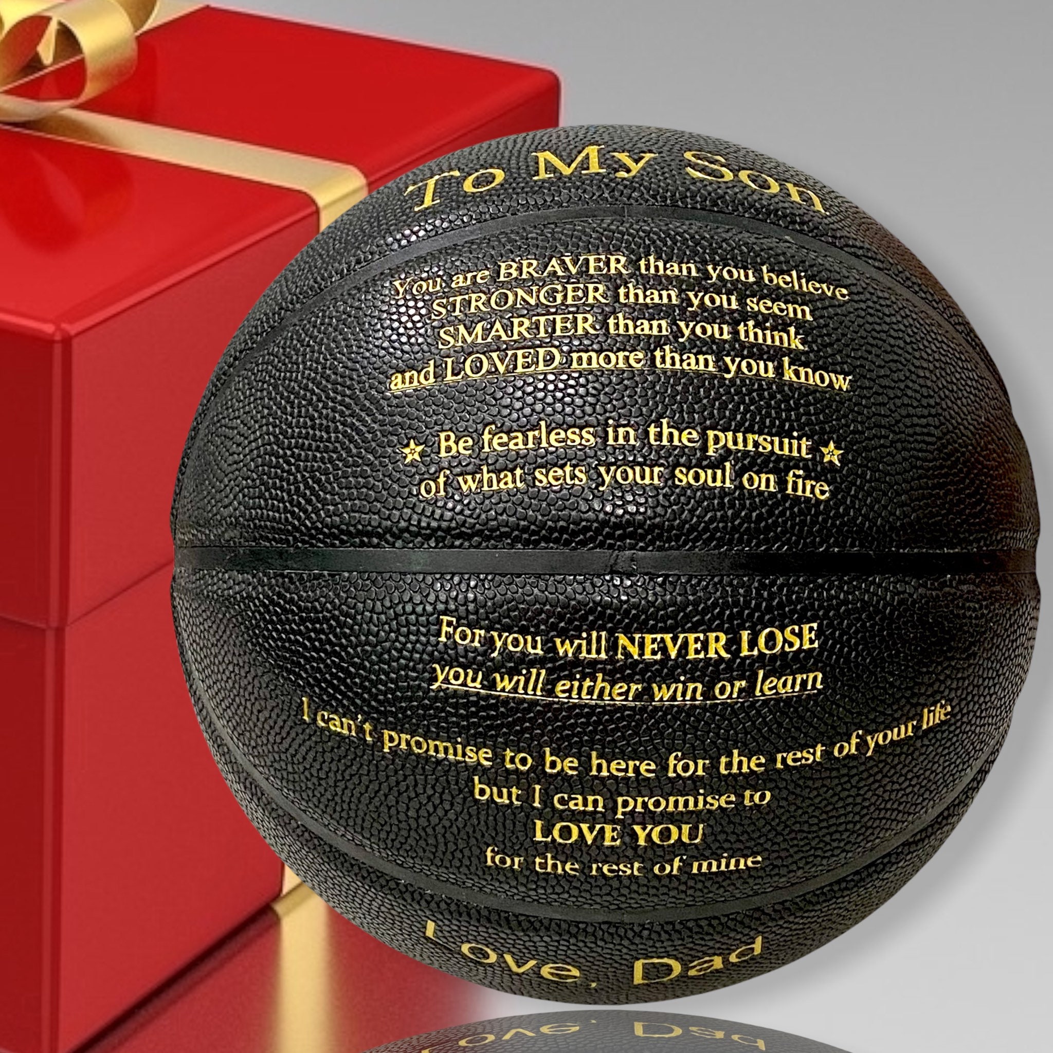 Personalized Basketball Gift Love Dad to Son Black and Gold Etsy