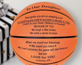 Daughter Basketball Gift From Mom and Dad, To Our Daughter, Special Graduation Present, Senior Night or Birthday