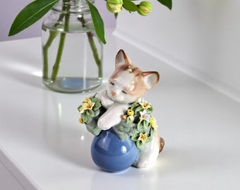 Vintage Lladro Porcelain Figurine - Dreamy Kitten #6567 - Etsy