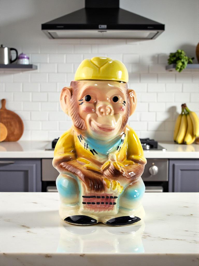 Vintage MCM Ceramic Jocko the Monkey Cookie Jar - Etsy