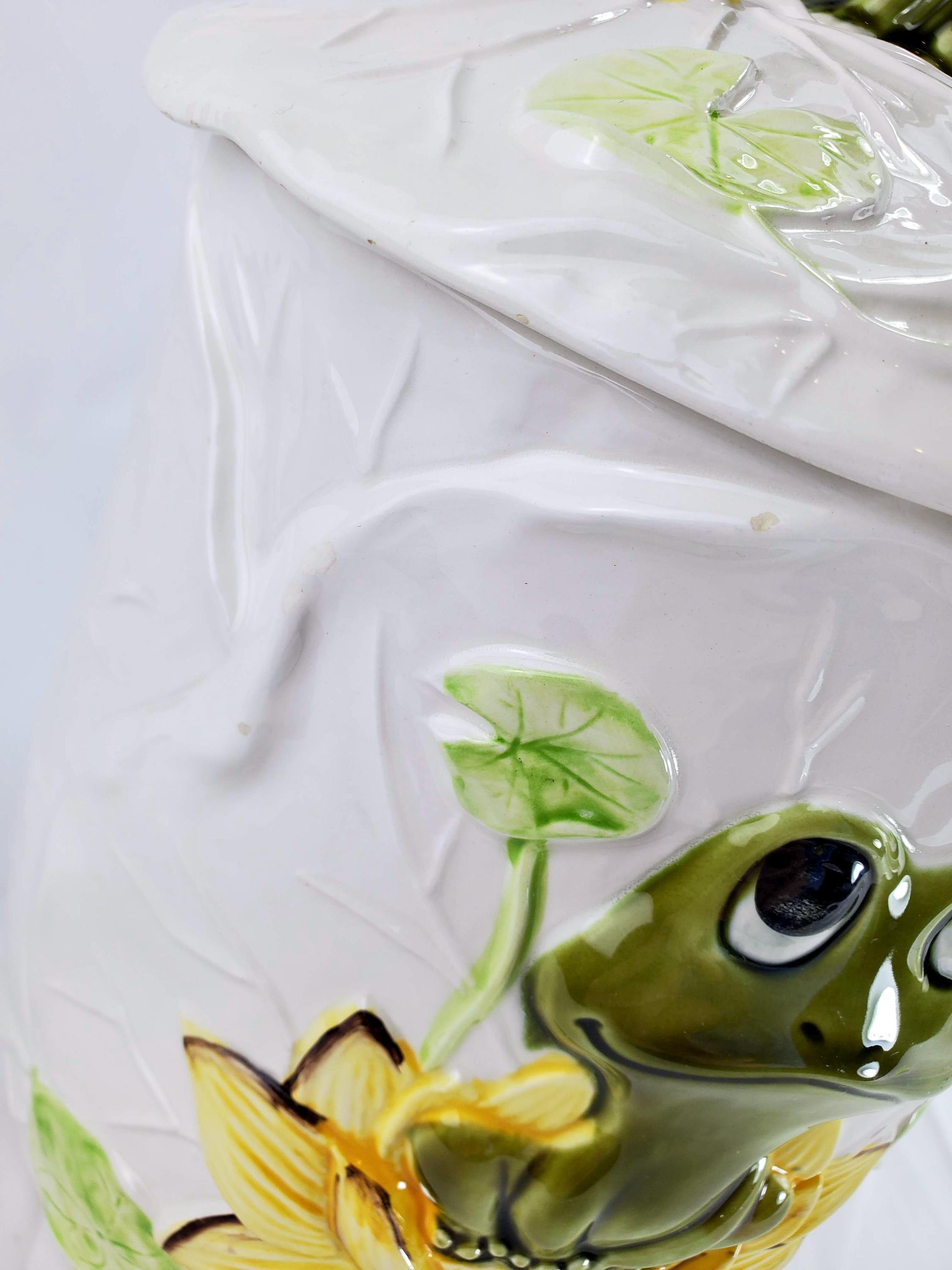 Vintage Sears & Roebuck Ceramic Neil the Frog Canisters - Set of 3