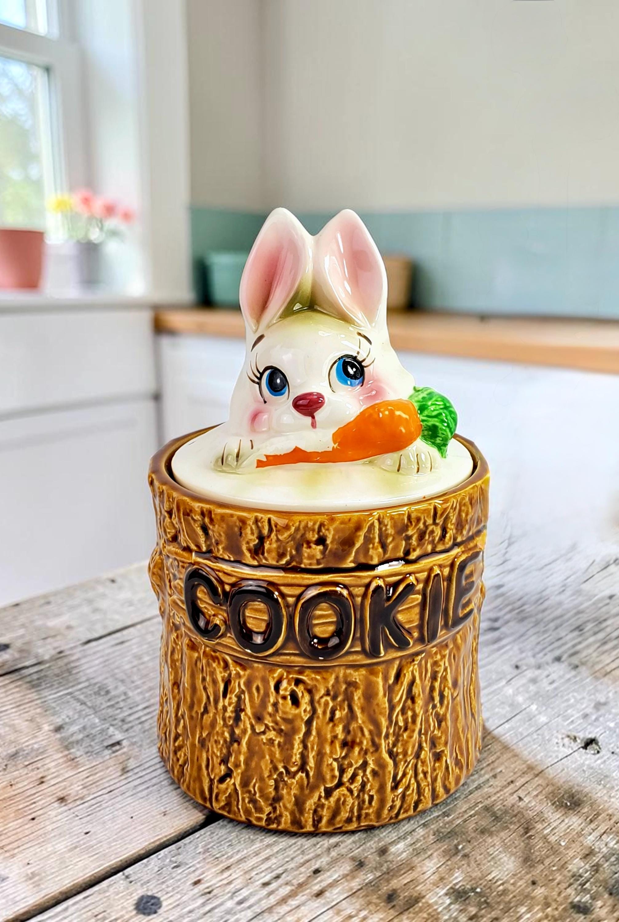 Japanese Bunny Cookie Jar - Etsy