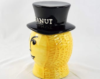 Vintage Planters Mr. Peanut Ceramic Canister - Etsy