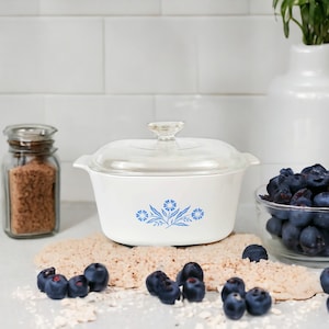 Cocotte vintage Corning Ware bleuet bleu 3 litres/12 tasses