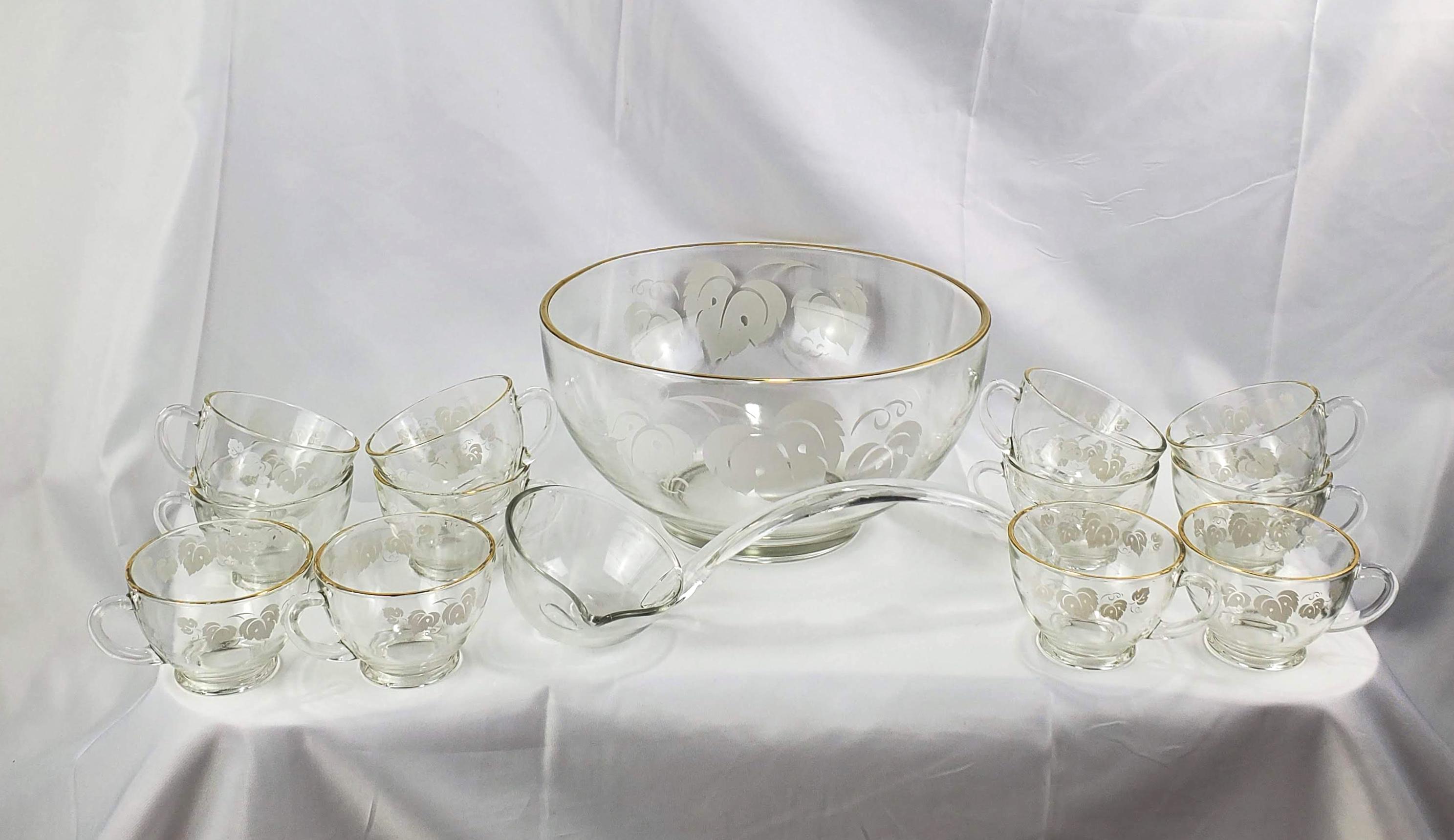 ヴィンテージ アンカーホッキング ホワイトグレープリーフモチーフ 12