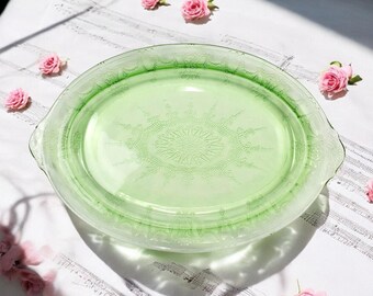 ウランガラスアンカーホッキングカメオバレリーナ　スリーセパレート大型サービング皿 アンカーホッキング ウランカメオガラス - Etsy 日本