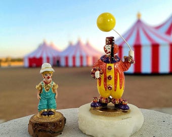Ron Lee Spring Hobo Joe Clown Flowers Proposal 1993 Gold Statue