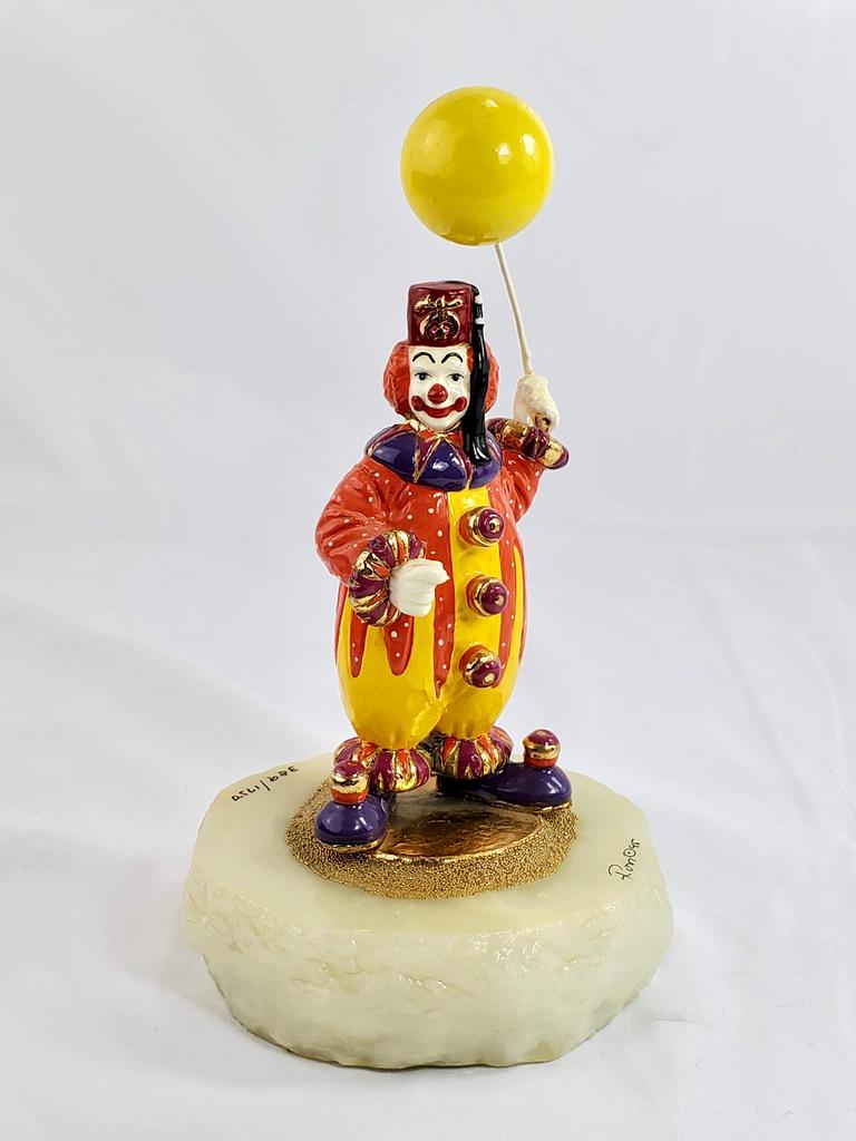 Vintage Ron Lee Clown Figurine: Hand-painted Enamel & Onyx Base - Etsy