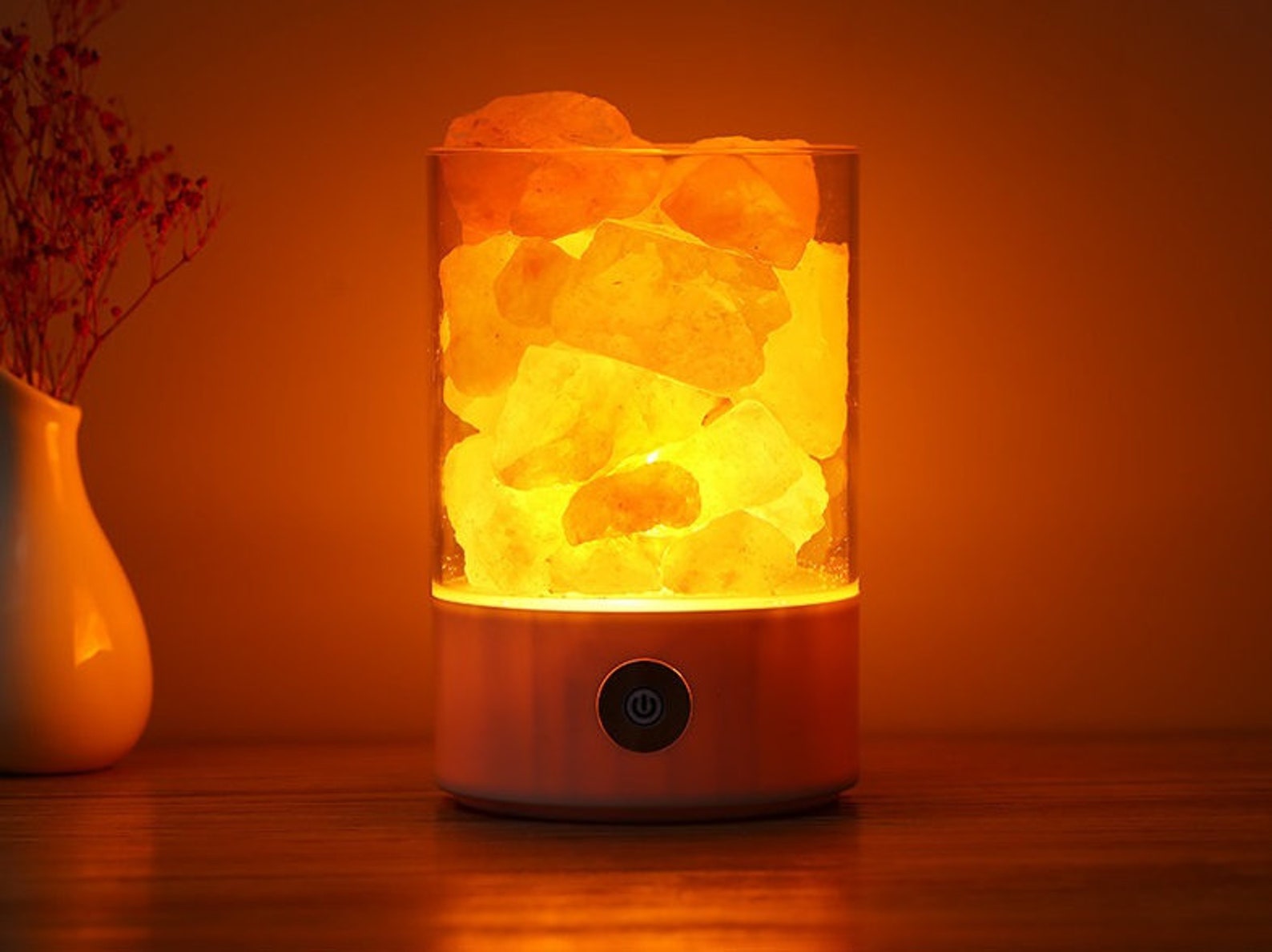 Himalayan Pink Crystal Salt Lamps with LED USB Etsy