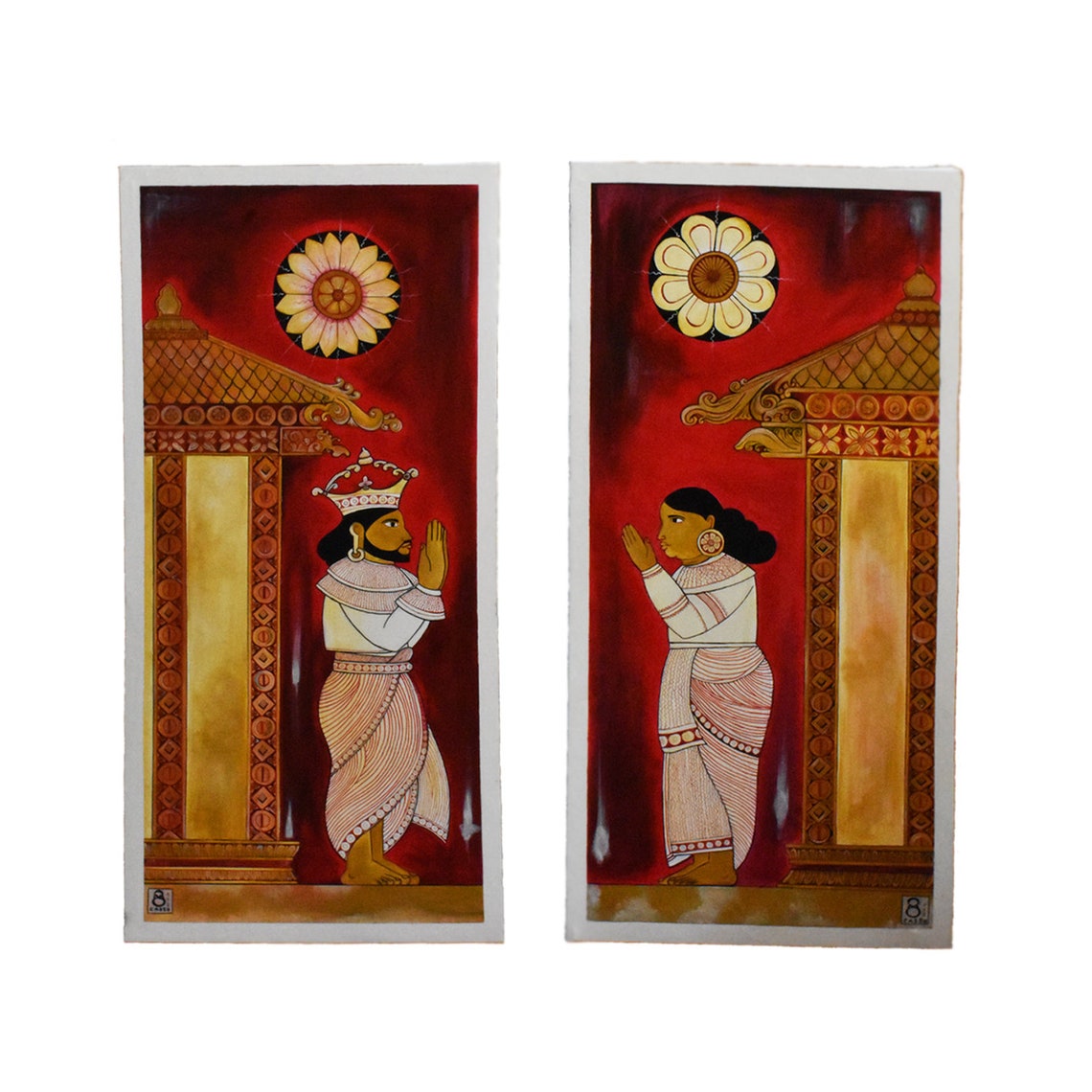 Original Sri Lankan Traditional Temple Art Canvas Etsy