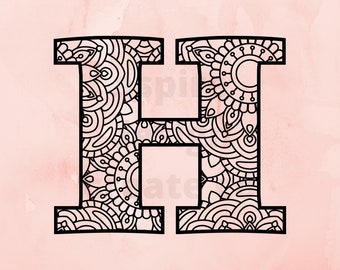 Download Mandala Letter H Etsy