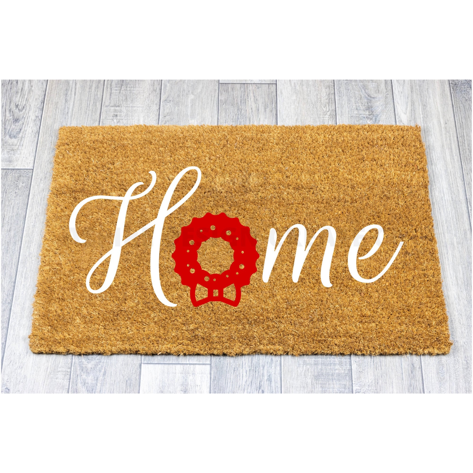 Download Christmas Home Mat Svg Png Digital Download Home With Wreath Etsy