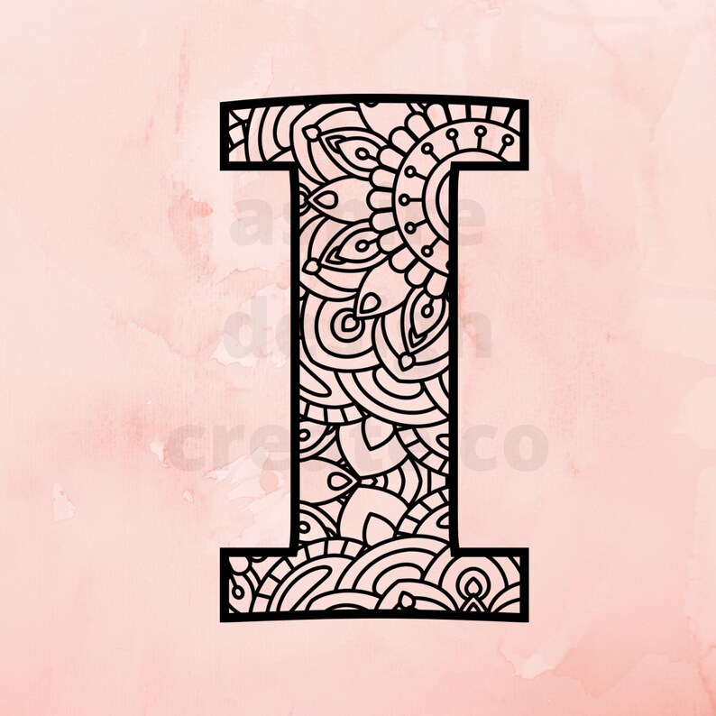 Download Alphabet Mandala Svg Letter I Mandala Svg Png Monogram Etsy