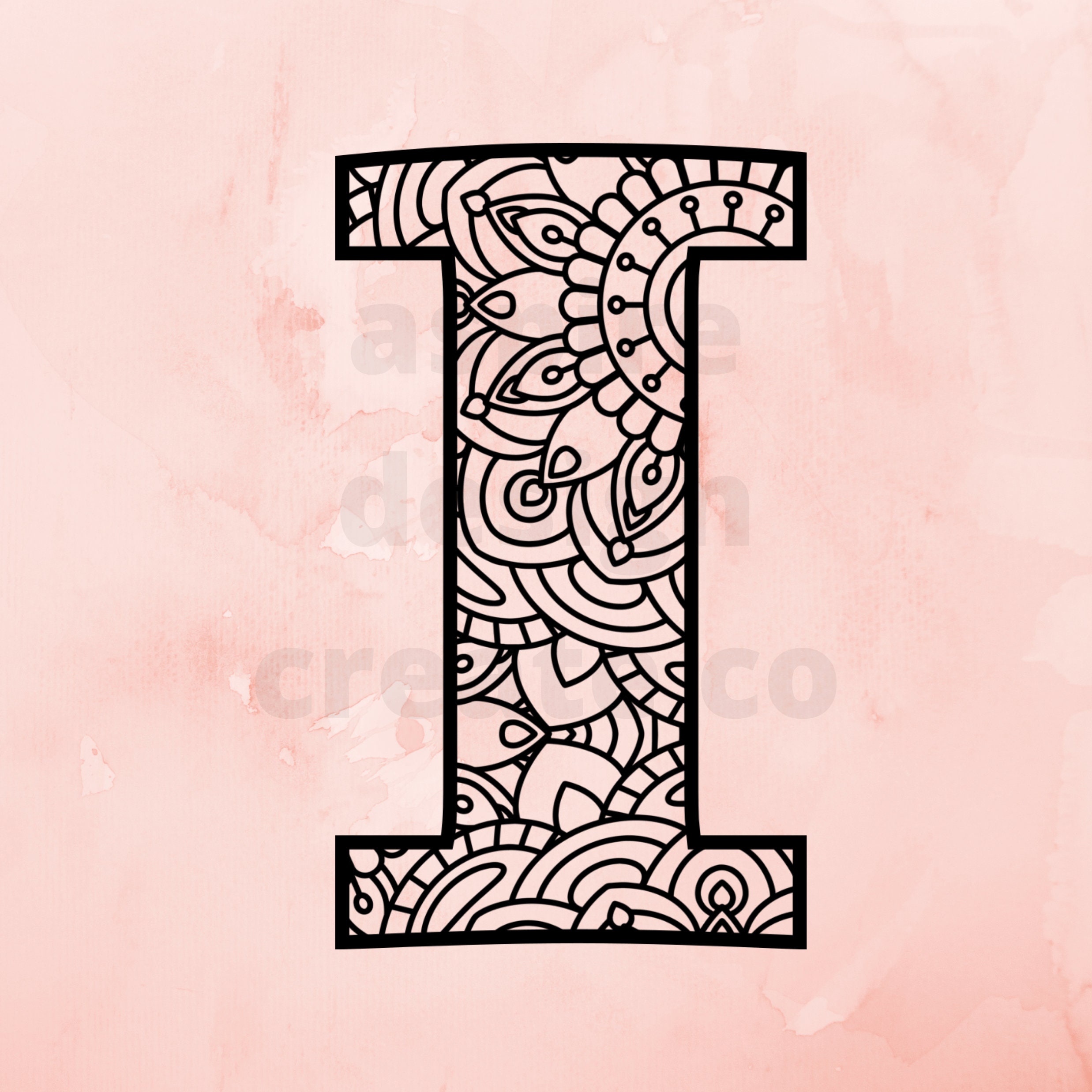 Download Alphabet Mandala Svg Letter I Mandala Svg Png Monogram Etsy