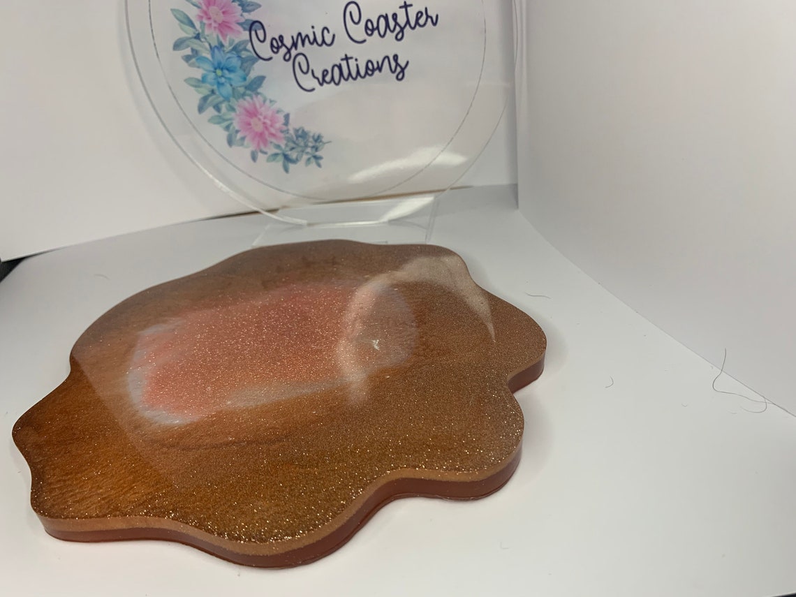 Gold and Rose Gold Glitter Resin Placemat Etsy