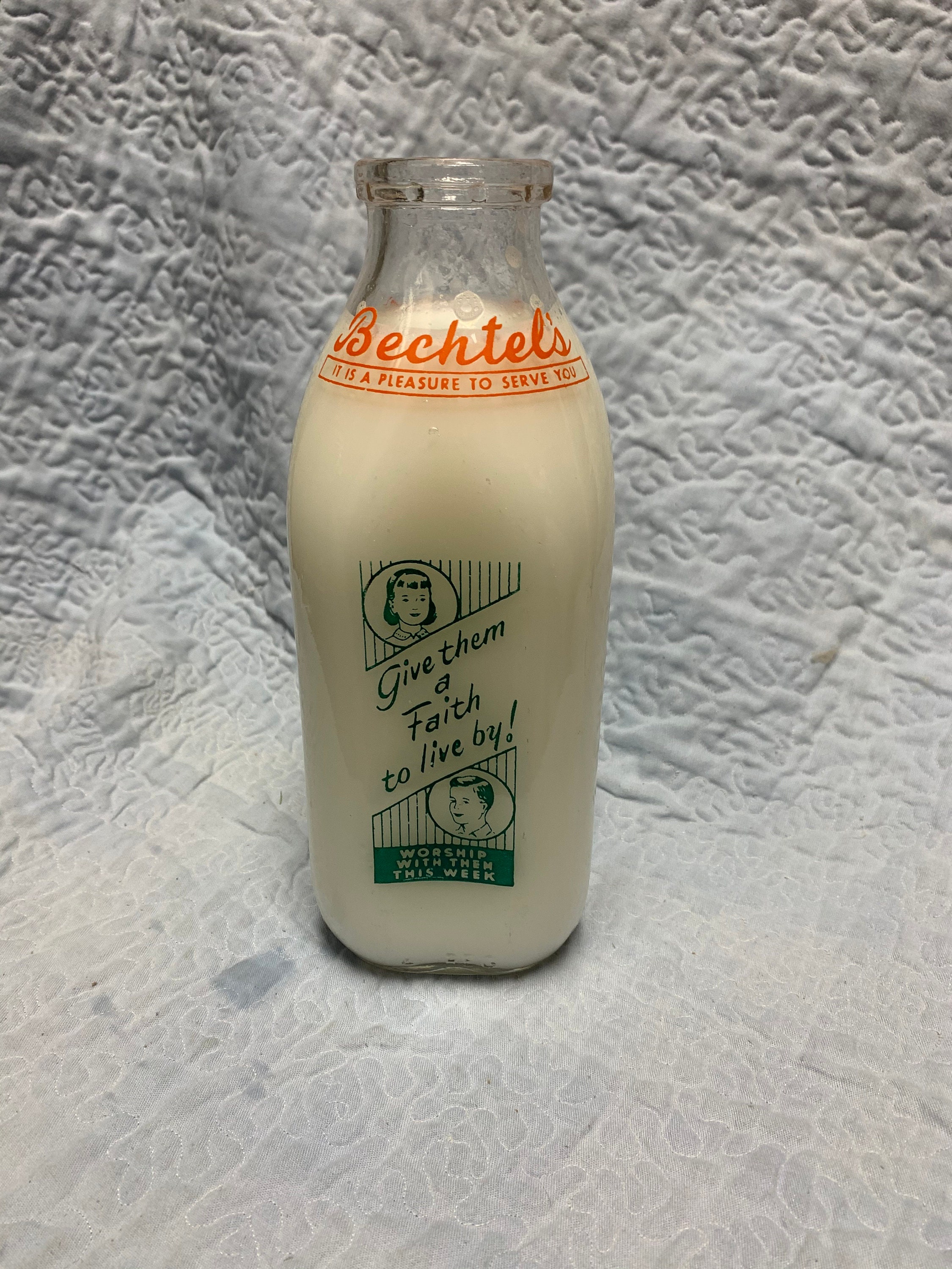 Vintage Bechtel's Milk Bottle Etsy