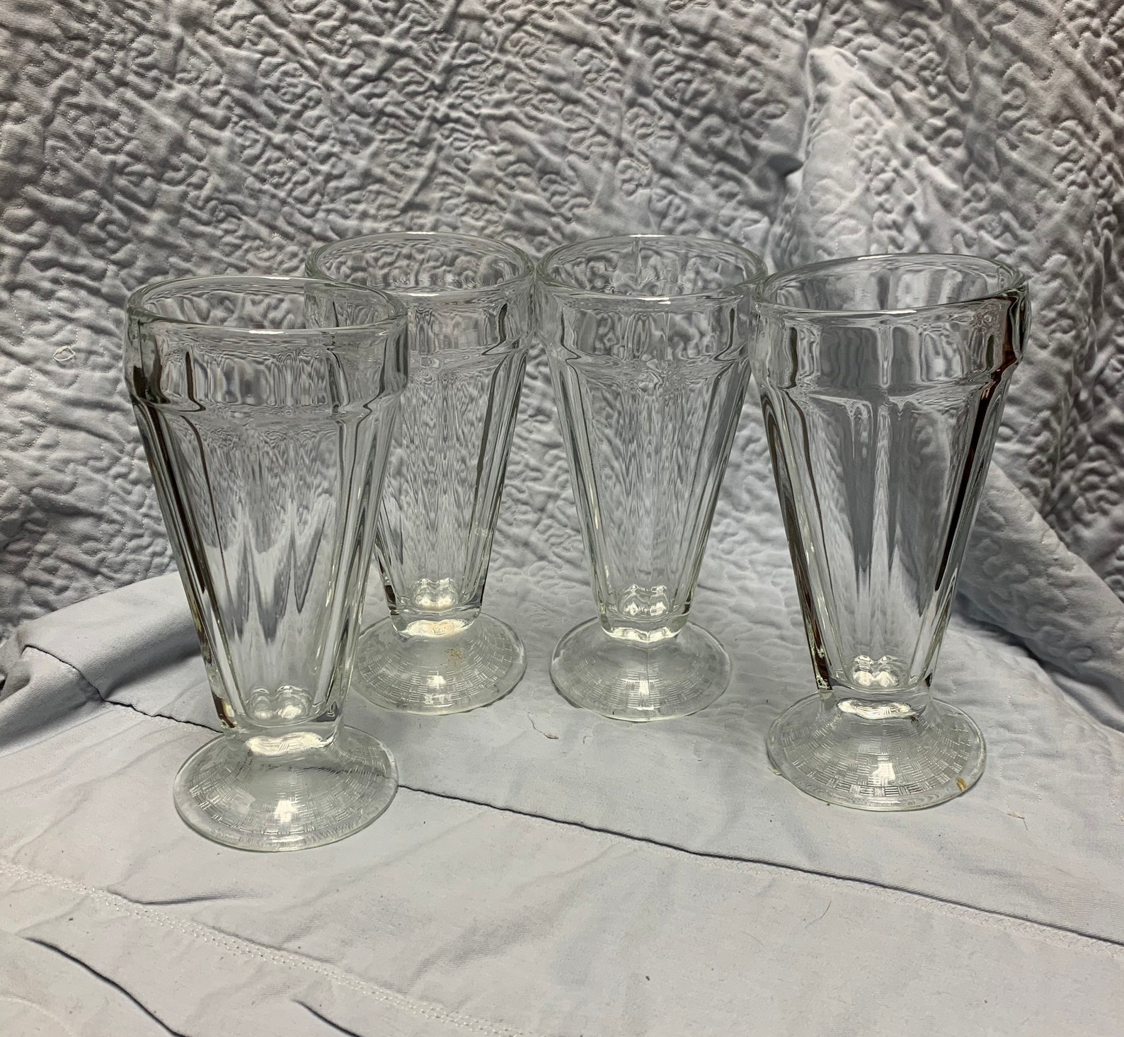 Vintage Soda Fountain Glasses Set of Four Etsy