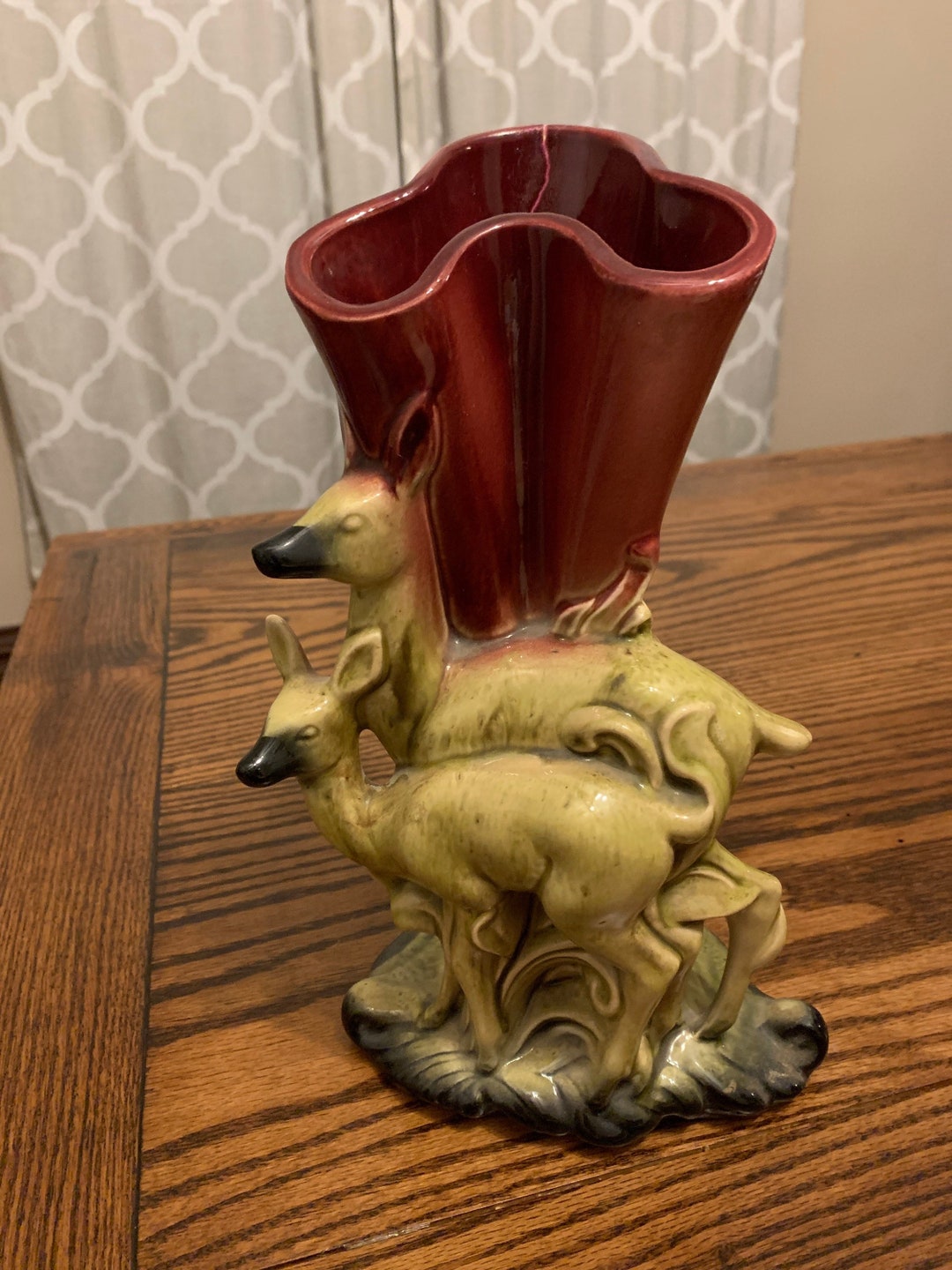 Vintage Hull Ceramic Deer Vase Etsy