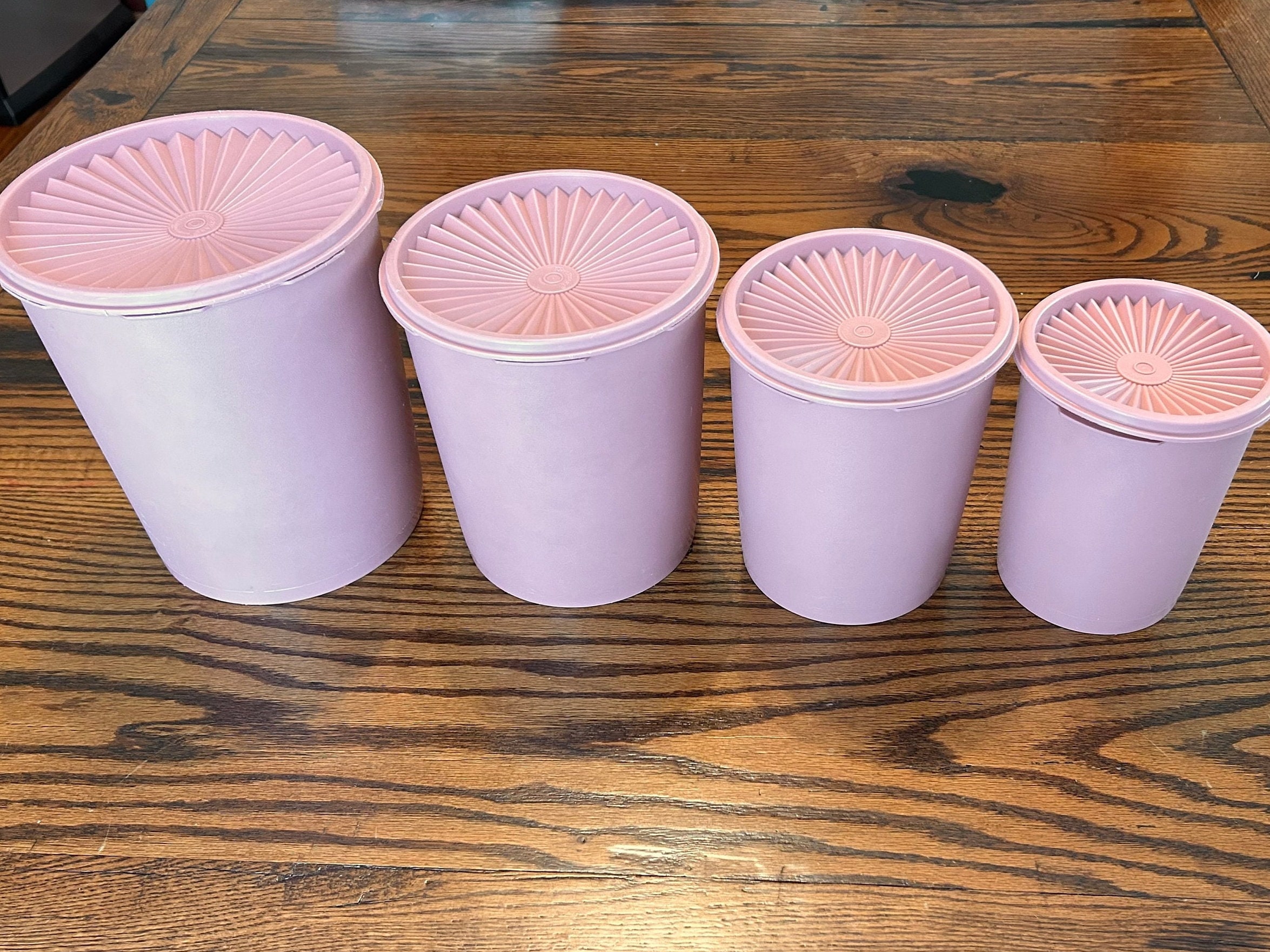 Vintage Pink Tupperware Canisters 