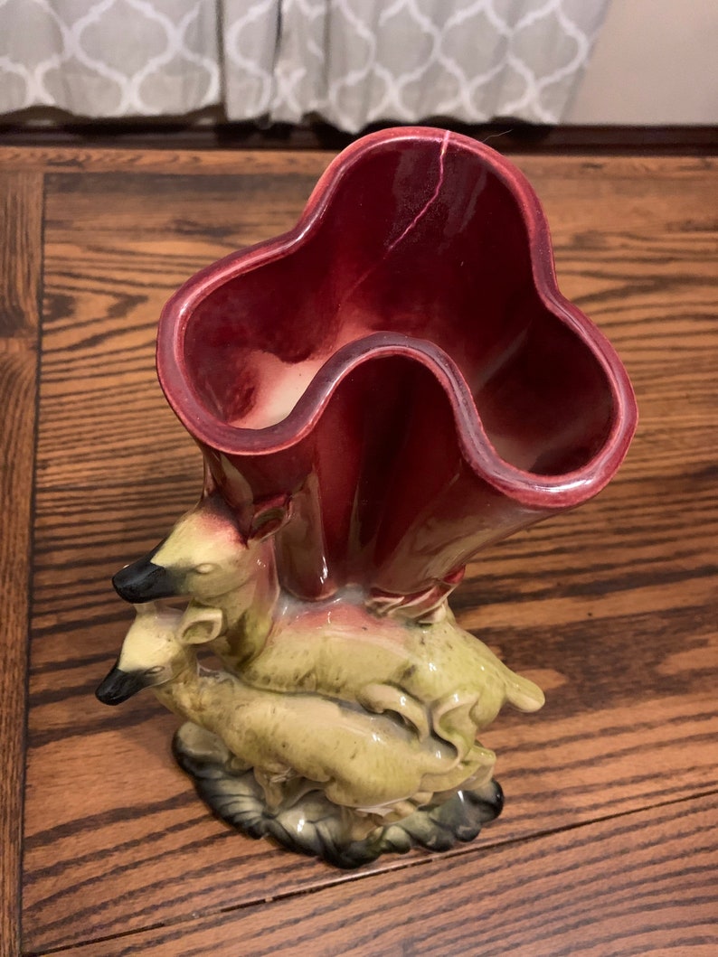 Vintage Hull Ceramic Deer Vase Etsy