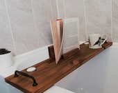 Wooden Bath Caddy. Bath Board. Bath Tray. Slimline. Handmade in Wales . Christmas Birthday Gift. Unique and Customisable.