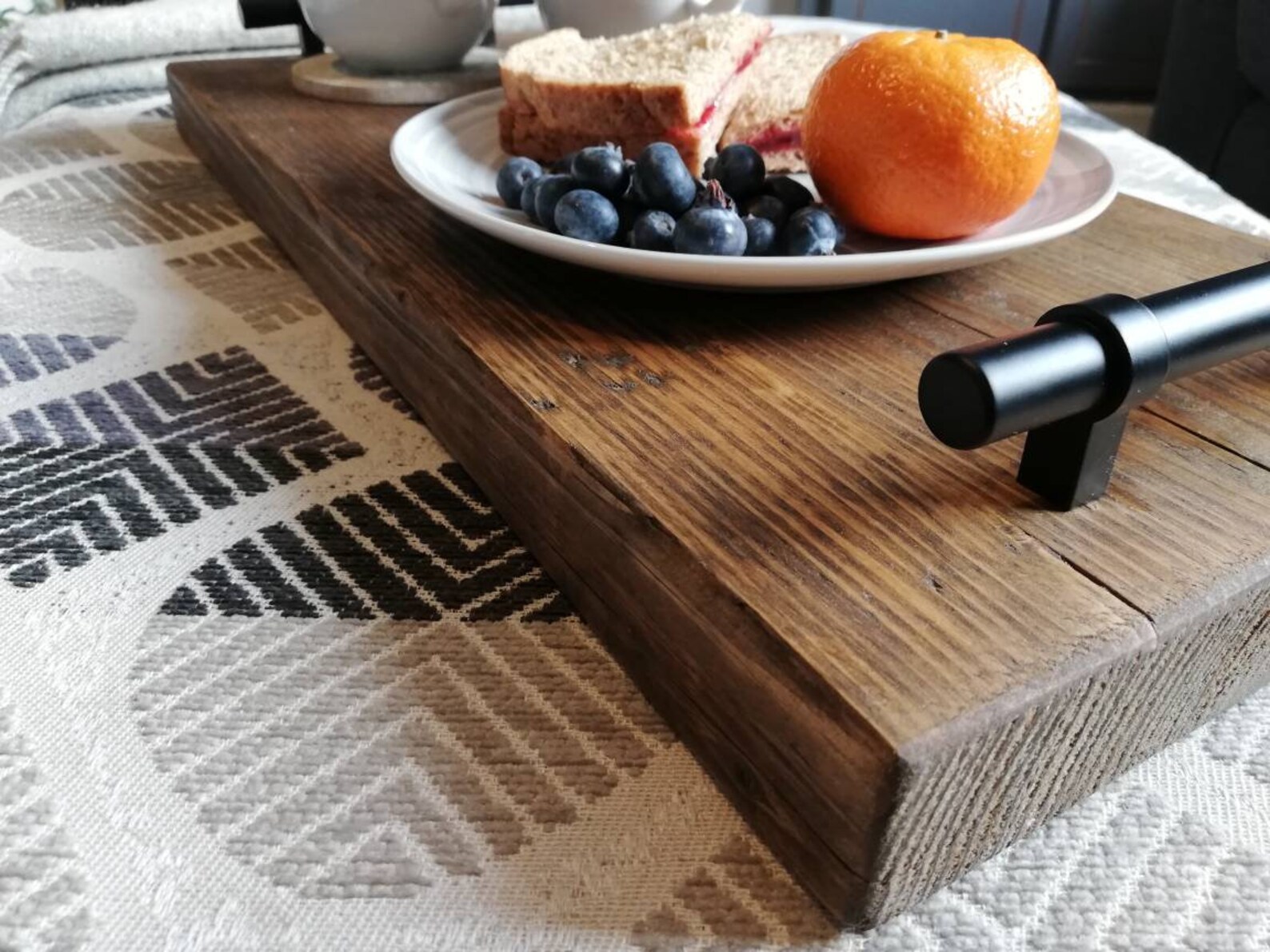Rustic Reclaimed Wooden Tea Tray With Black Handles. Serving Etsy UK