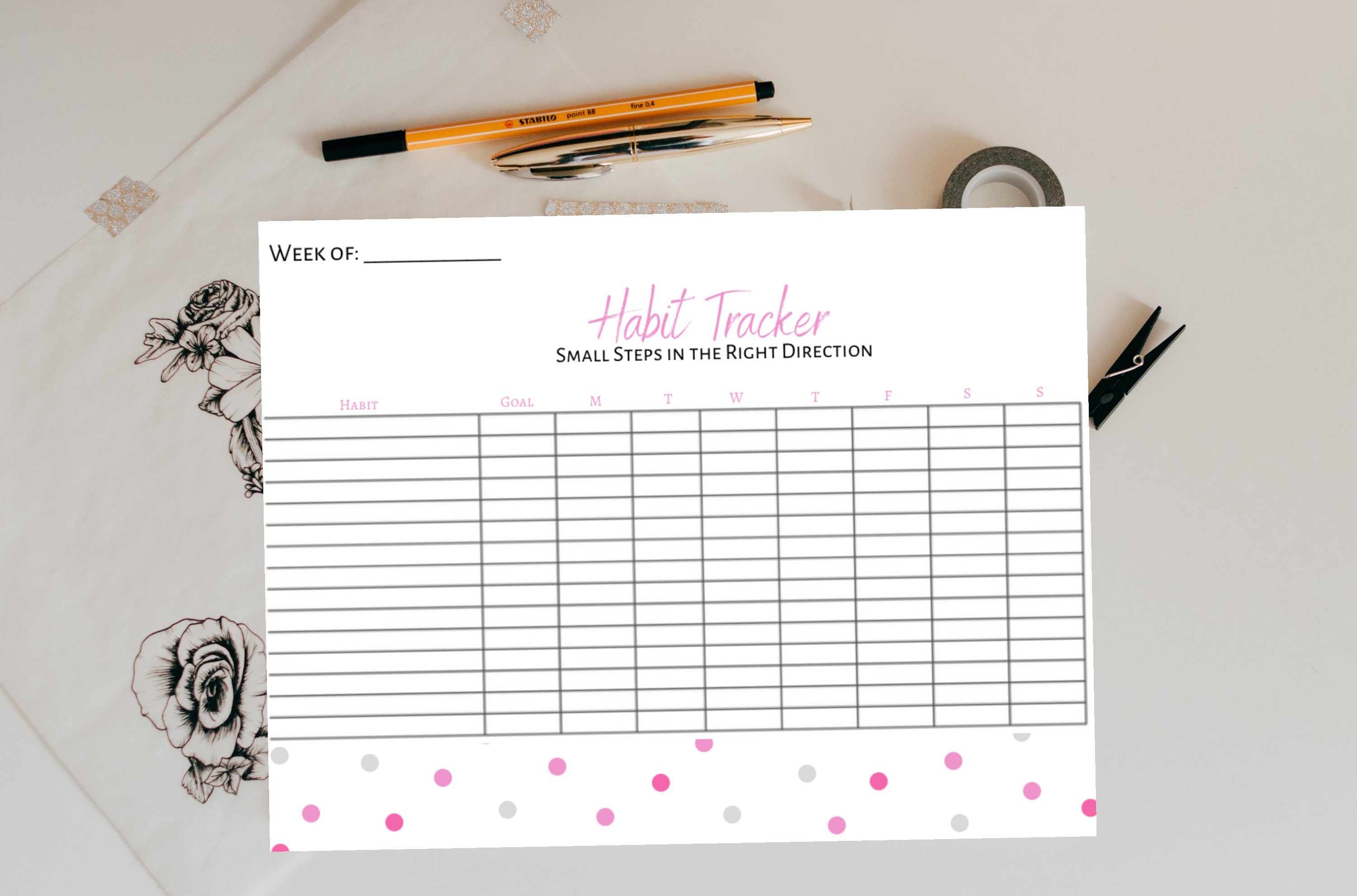 Weekly Habit Tracker Printable - Etsy