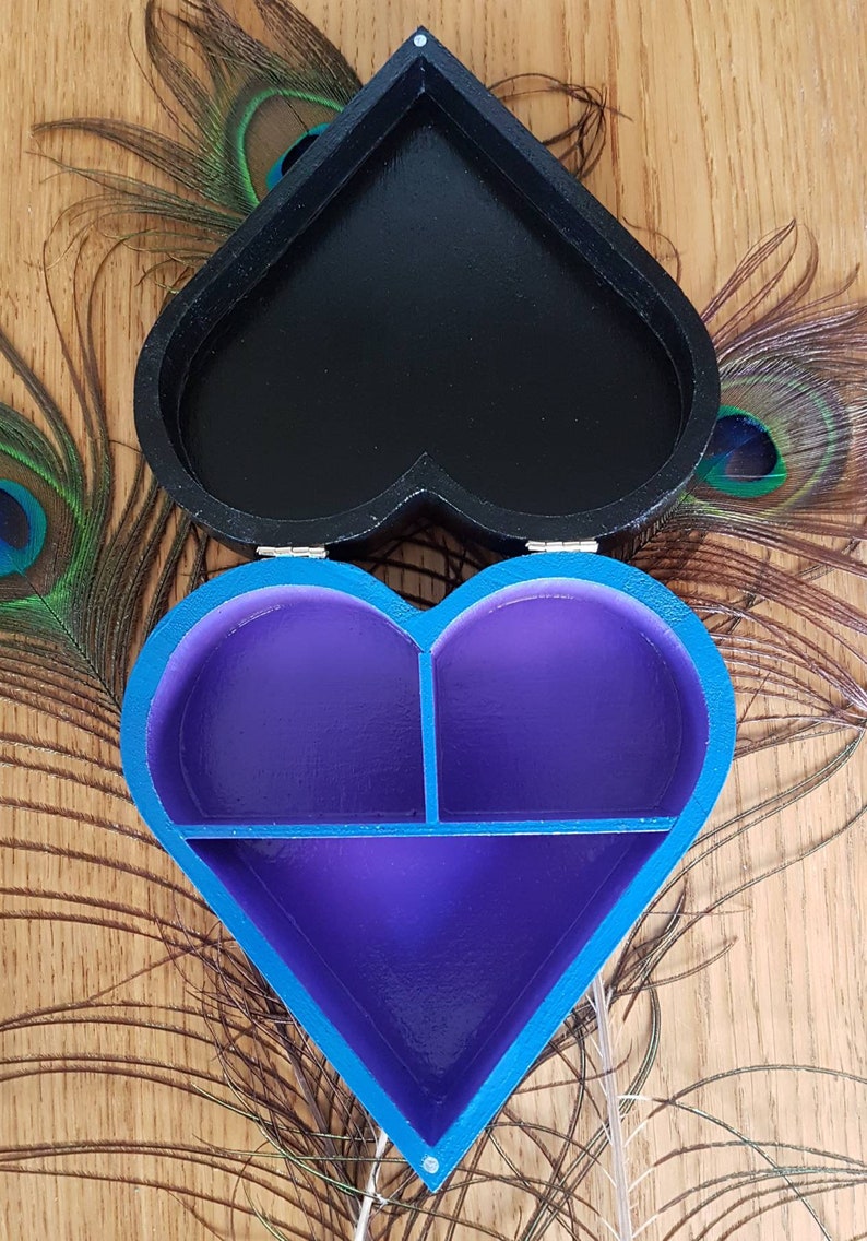 Peacock Inspired Handpainted Dot Mandala Heart Shaped Trinket Box - Etsy