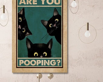 funny bathroom print, are you pooping funny wall art vintager bathroom poster a4 and a3 sizes