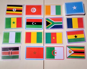 Bandiere del mondo, Flashcard educative, Flashcard stampabili, Paesi dell'Africa, Giochi di apprendimento, Apprendimento visivo, Attività scolastiche a casa