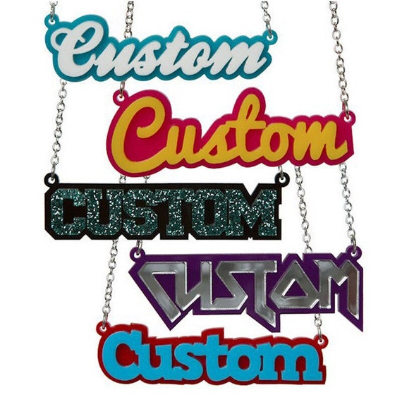 Custom Acrylic Nameplate Necklace 