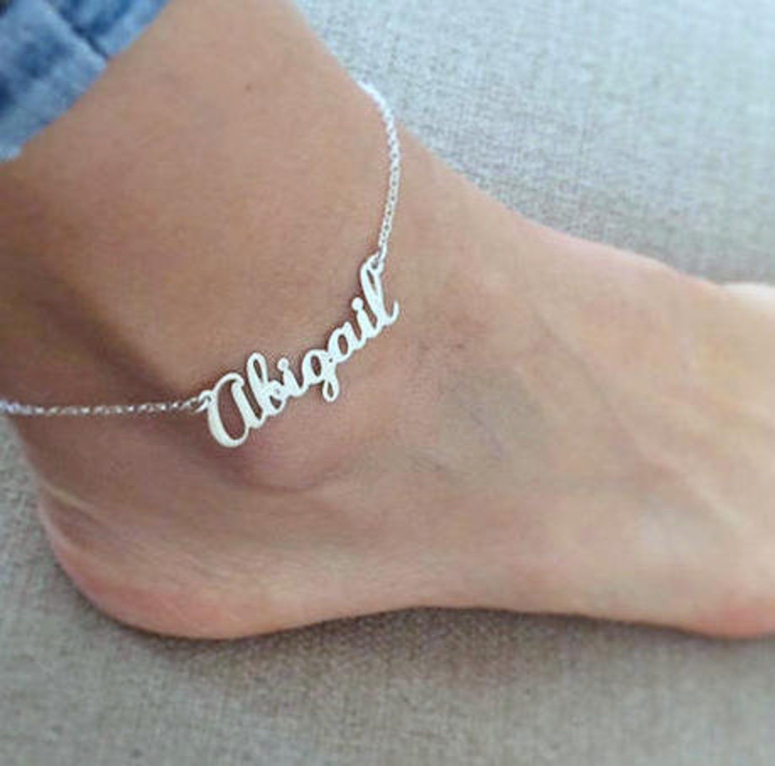 Custom Name Anklet Name on Anklet Anklet With Name on It Etsy