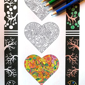 25 pages Full of Hearts | coloring pages (#1-25) | doodle2day | Instant download | Printable
