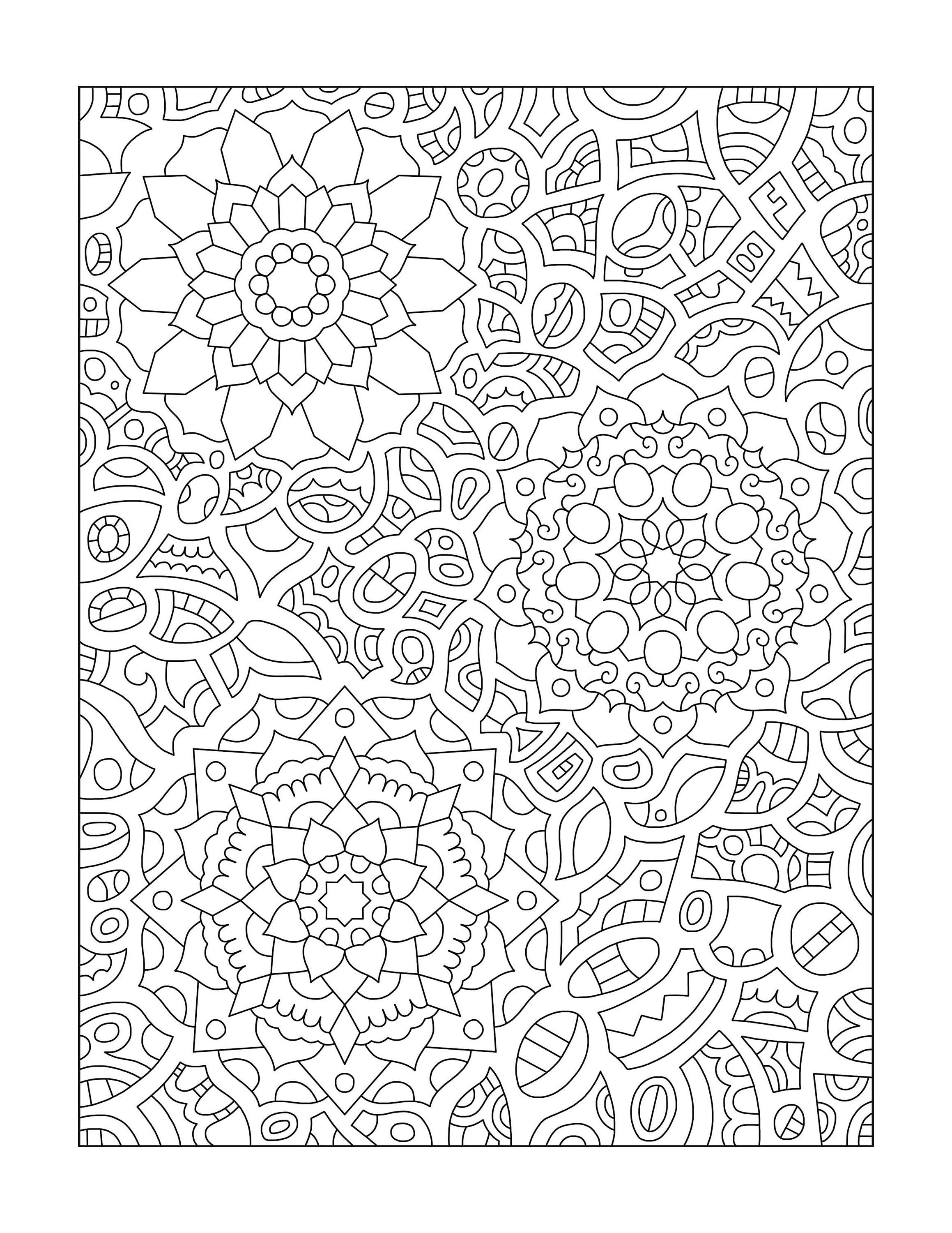 Hidden Mandalas Coloring Pages: Doodle Art, Relaxing Activity (digital ...