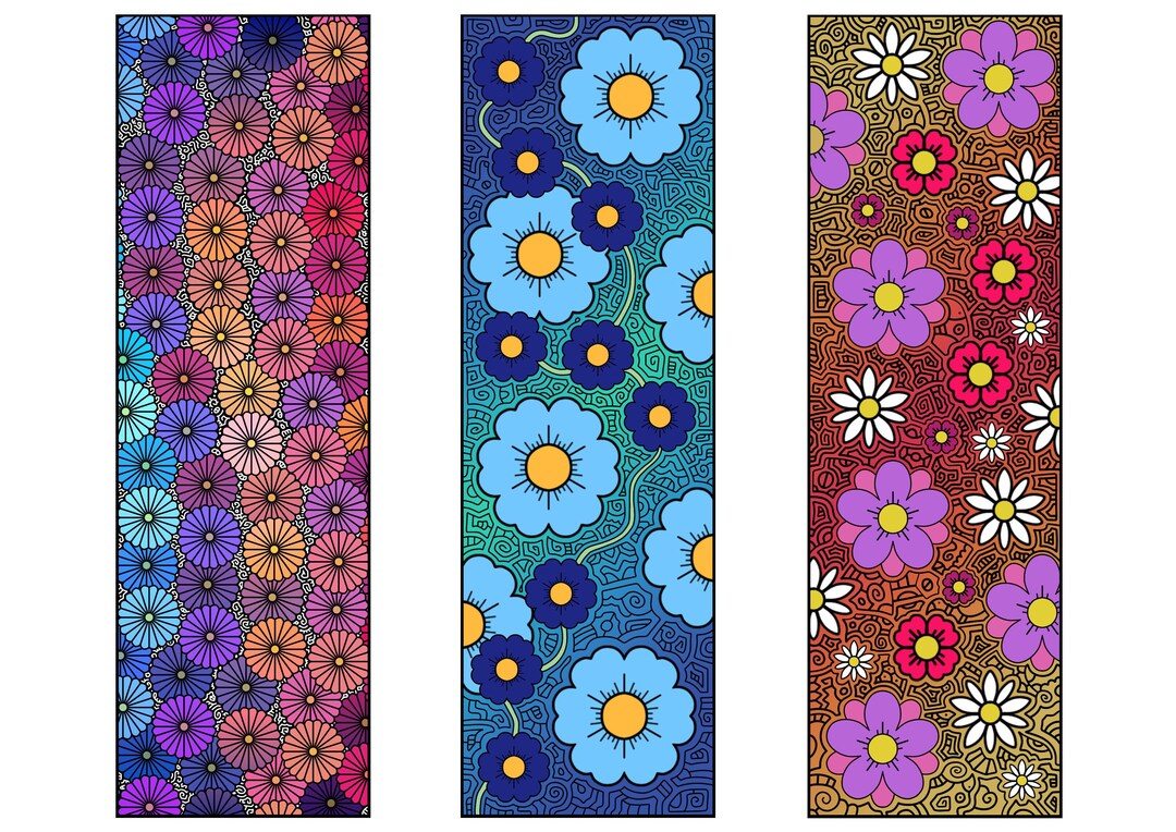 15 Unique Bookmarks With Flowers in Doodle Surroundings (#1-15 ...