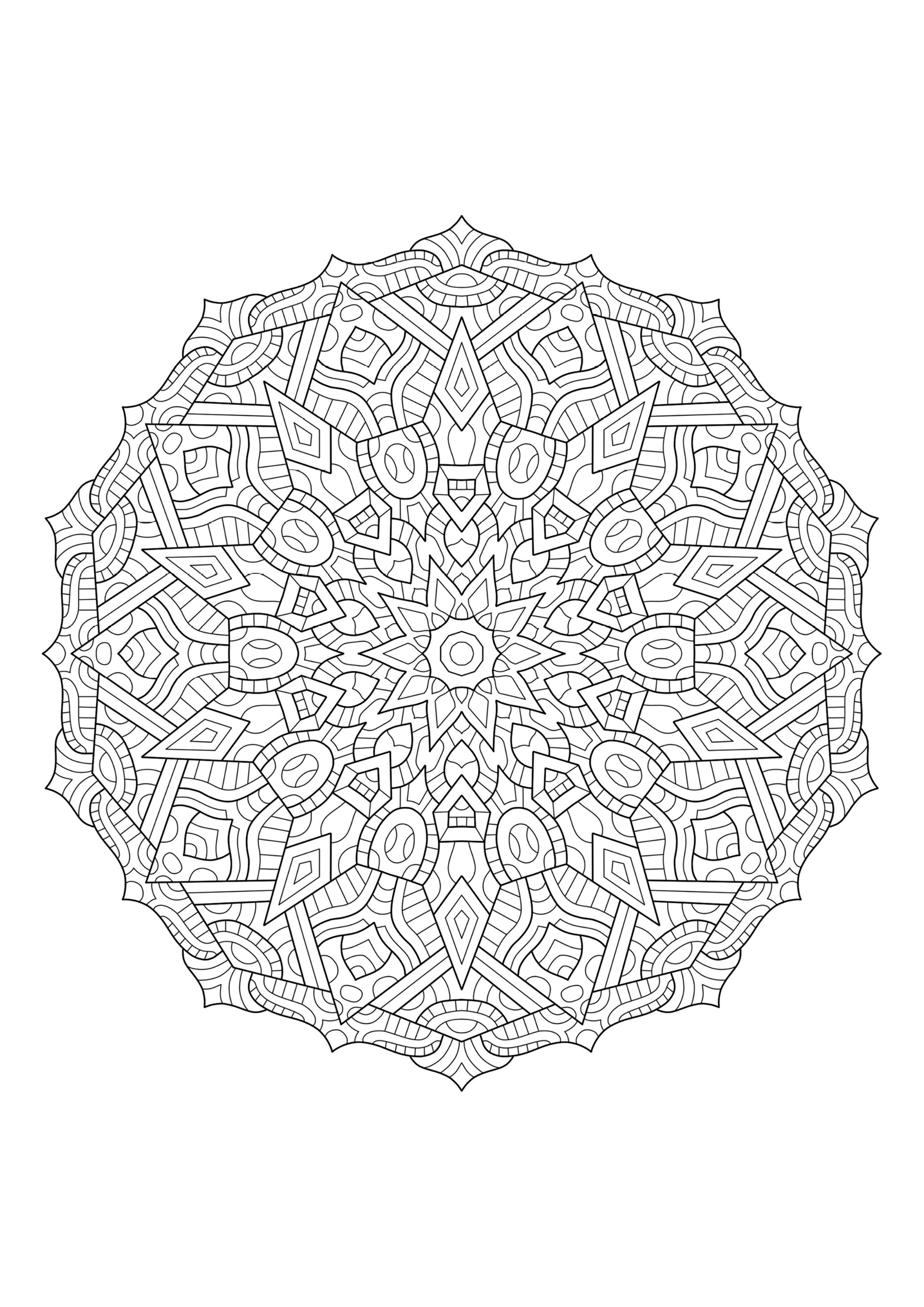 20 Pages With Intricate Mandalas Coloring Pages 1-20 Doodle2day Instant ...