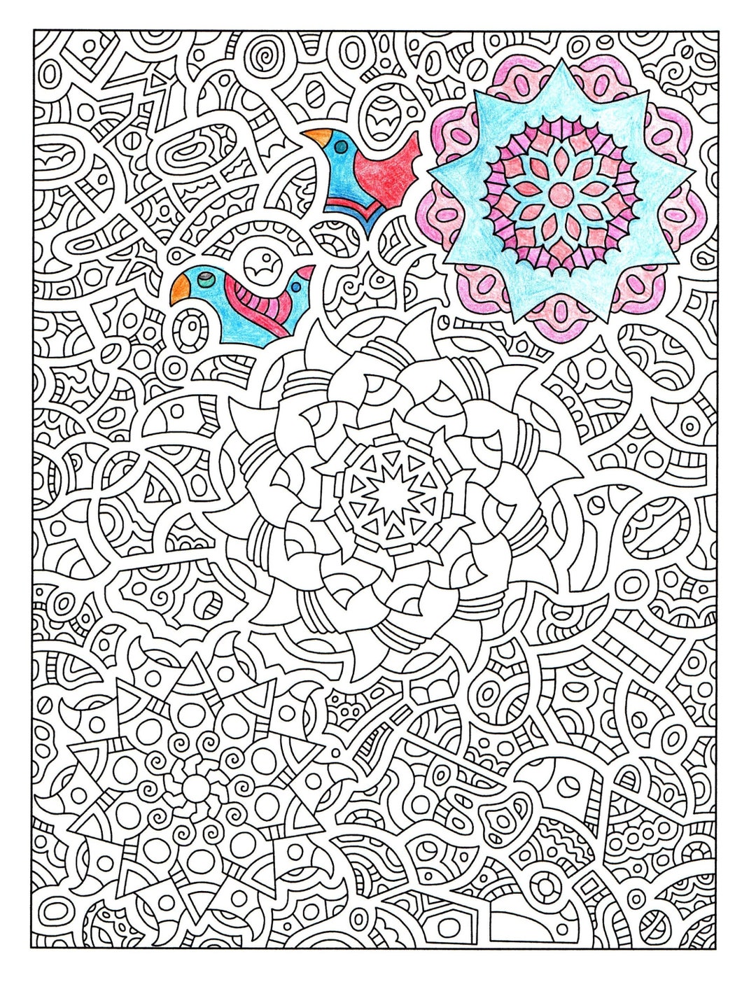 Hidden Mandalas Coloring Pages: Doodle Art, Relaxing Designs (digital ...